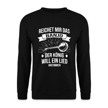 Banjo Banjospieler Banjoist - Unisex Pullover - Schwarz - Vorne - Alina (178cm) & Michal (187cm)