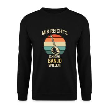 Banjo Banjospieler Banjoist - Unisex Pullover - Schwarz - Vorne - Alina (178cm) & Michal (187cm)