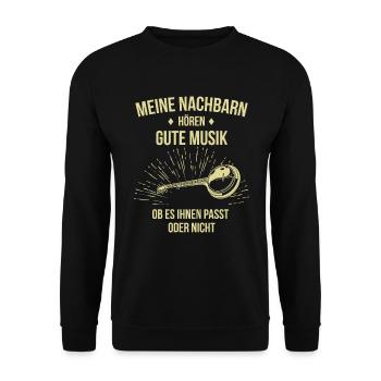 Banjo Banjospieler Banjoist - Unisex Pullover - Schwarz - Vorne - Alina (178cm) & Michal (187cm)
