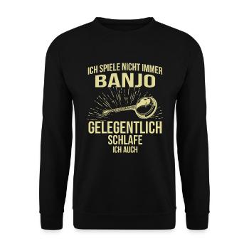 Banjo Banjospieler Banjoist - Unisex Pullover - Schwarz - Vorne - Alina (178cm) & Michal (187cm)