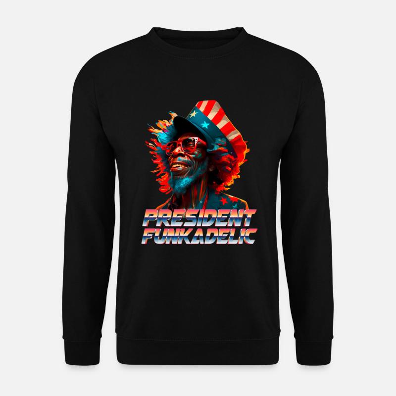 Afro-Mann Präsident Funkadelic - Unisex Pullover - Schwarz