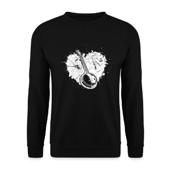 Banjo Banjospieler Banjoist - Unisex Pullover - Schwarz - Vorne - Alina (178cm) & Michal (187cm)