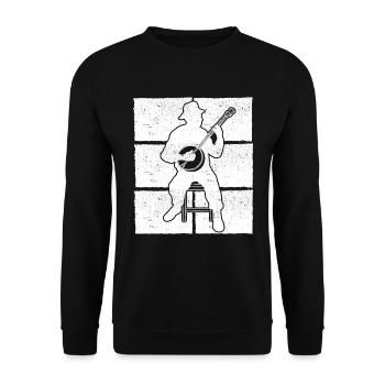 Banjo Banjospieler Banjoist - Unisex Pullover - Schwarz - Vorne - Alina (178cm) & Michal (187cm)