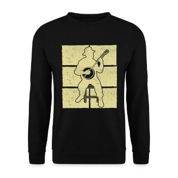 Banjo Banjospieler Banjoist - Unisex Pullover - Schwarz - Vorne - Alina (178cm) & Michal (187cm)