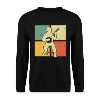 Banjo Banjospieler Banjoist - Unisex Pullover - Schwarz - Vorne - Alina (178cm) & Michal (187cm)