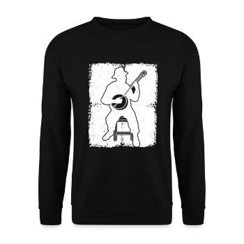 Banjo Banjospieler Banjoist - Unisex Pullover - Schwarz - Vorne - Alina (178cm) & Michal (187cm)