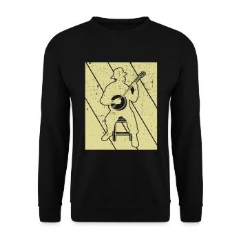 Banjo Banjospieler Banjoist - Unisex Pullover - Schwarz - Vorne - Alina (178cm) & Michal (187cm)