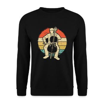 Cello Cellospieler Cellist - Unisex Pullover - Schwarz - Vorne - Alina (178cm) & Michal (187cm)