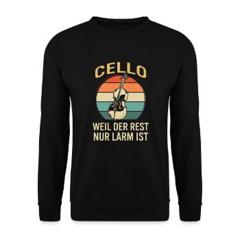 Cello Cellospieler Cellist - Unisex Pullover - Schwarz - Vorne - Alina (178cm) & Michal (187cm)