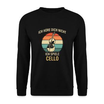 Cello Cellospieler Cellist - Unisex Pullover - Schwarz - Vorne - Alina (178cm) & Michal (187cm)