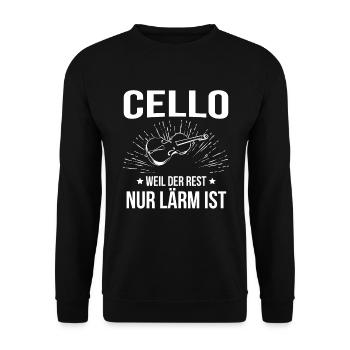 Cello Cellospieler Cellist - Unisex Pullover - Schwarz - Vorne - Alina (178cm) & Michal (187cm)
