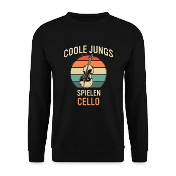 Cello Cellospieler Cellist - Unisex Pullover - Schwarz - Vorne - Alina (178cm) & Michal (187cm)
