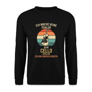 Cello Cellospieler Cellist - Unisex Pullover - Schwarz - Vorne - Alina (178cm) & Michal (187cm)