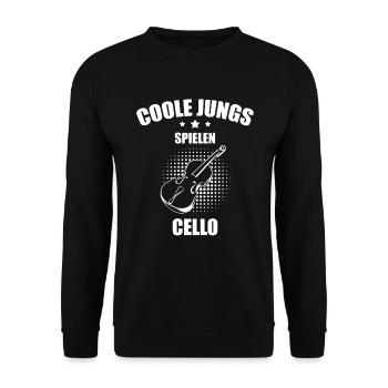 Cello Cellospieler Cellist - Unisex Pullover - Schwarz - Vorne - Alina (178cm) & Michal (187cm)
