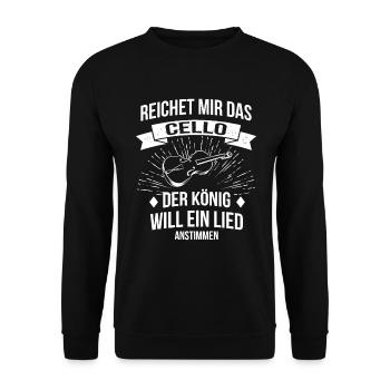 Cello Cellospieler Cellist - Unisex Pullover - Schwarz - Vorne - Alina (178cm) & Michal (187cm)