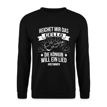 Cello Cellospieler Cellist - Unisex Pullover - Schwarz - Vorne - Alina (178cm) & Michal (187cm)