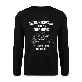 Cello Cellospieler Cellist - Unisex Pullover - Schwarz - Vorne - Alina (178cm) & Michal (187cm)