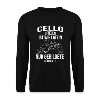Cello Cellospieler Cellist - Unisex Pullover - Schwarz - Vorne - Alina (178cm) & Michal (187cm)