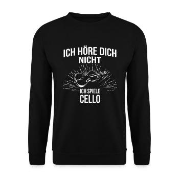 Cello Cellospieler Cellist - Unisex Pullover - Schwarz - Vorne - Alina (178cm) & Michal (187cm)