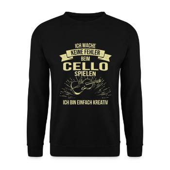Cello Cellospieler Cellist - Unisex Pullover - Schwarz - Vorne - Alina (178cm) & Michal (187cm)