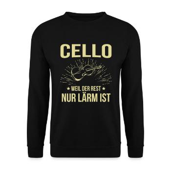 Cello Cellospieler Cellist - Unisex Pullover - Schwarz - Vorne - Alina (178cm) & Michal (187cm)