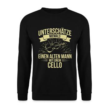 Cello Cellospieler Cellist - Unisex Pullover - Schwarz - Vorne - Alina (178cm) & Michal (187cm)