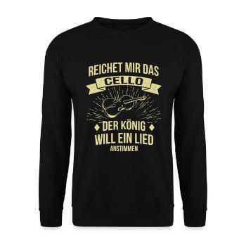 Cello Cellospieler Cellist - Unisex Pullover - Schwarz - Vorne - Alina (178cm) & Michal (187cm)