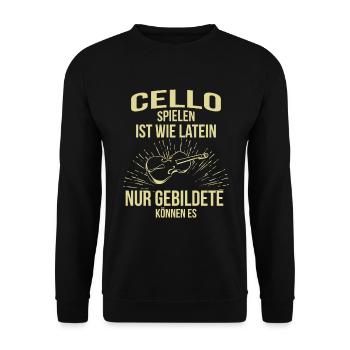 Cello Cellospieler Cellist - Unisex Pullover - Schwarz - Vorne - Alina (178cm) & Michal (187cm)