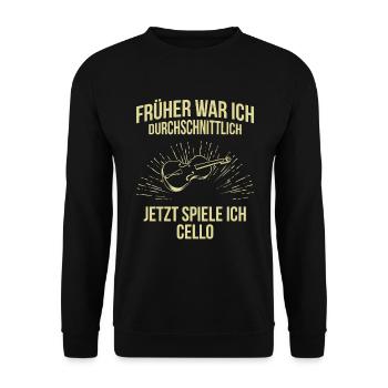 Cello Cellospieler Cellist - Unisex Pullover - Schwarz - Vorne - Alina (178cm) & Michal (187cm)