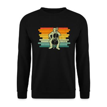 Cello Cellospieler Cellist - Unisex Pullover - Schwarz - Vorne - Alina (178cm) & Michal (187cm)