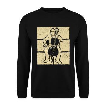 Cello Cellospieler Cellist - Unisex Pullover - Schwarz - Vorne - Alina (178cm) & Michal (187cm)