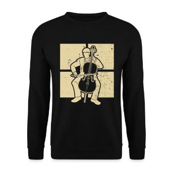 Cello cello spiller cellist - Unisex sweater - sort - Foran - Alina (178cm) & Michal (187cm)