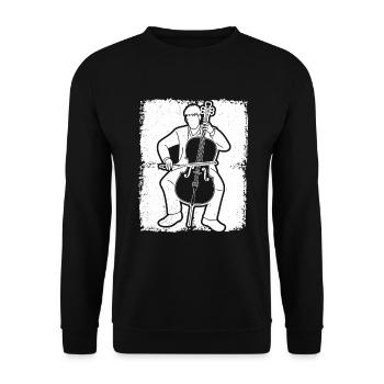 Cello Cellospieler Cellist - Unisex Pullover - Schwarz - Vorne - Alina (178cm) & Michal (187cm)