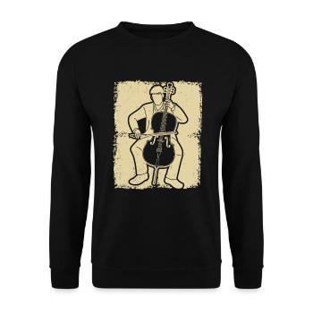 Cello Cellospieler Cellist - Unisex Pullover - Schwarz - Vorne - Alina (178cm) & Michal (187cm)