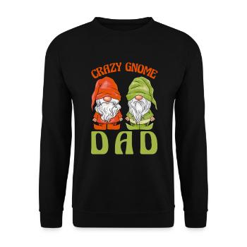 Gartenzwerge Gartenzwerge Crazy Gnome Dad - Unisex Pullover - Schwarz - Vorne - Alina (178cm) & Michal (187cm)