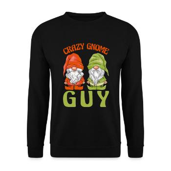 Gartenzwerge Gartenzwerge Crazy Gnome Guy - Unisex Pullover - Schwarz - Vorne - Alina (178cm) & Michal (187cm)