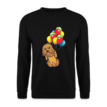 Cockapoo chien avec ballons - Sweat-shirt Unisexe - noir - Devant - Alina (178cm) & Michal (187cm)