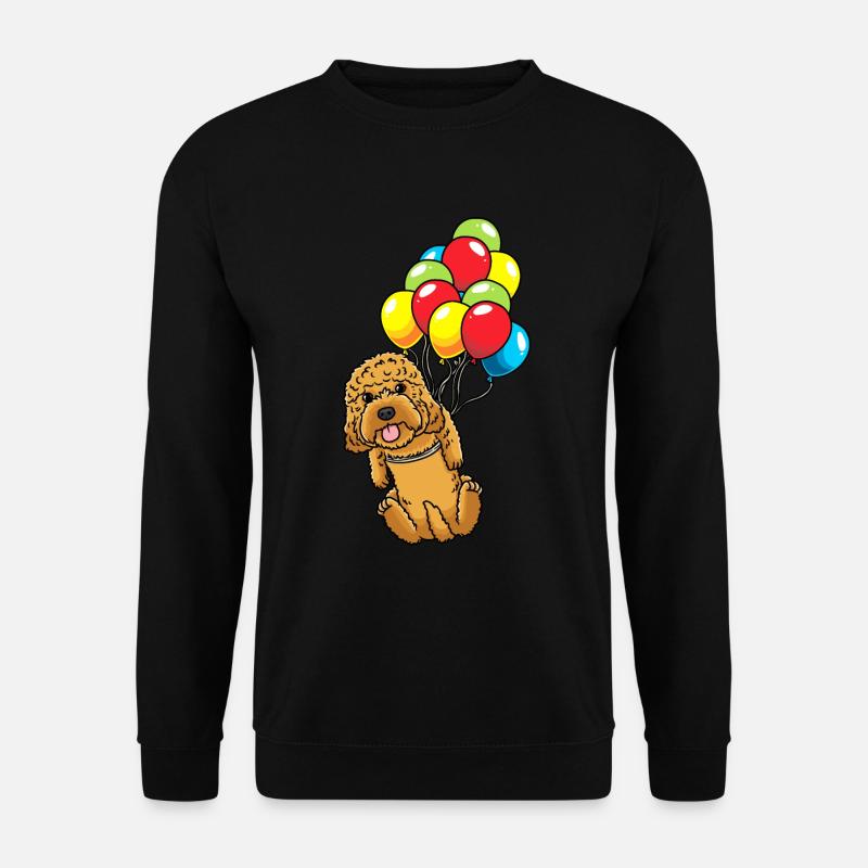 Cockapoo dog with balloons - Unisex Sweatshirt - black