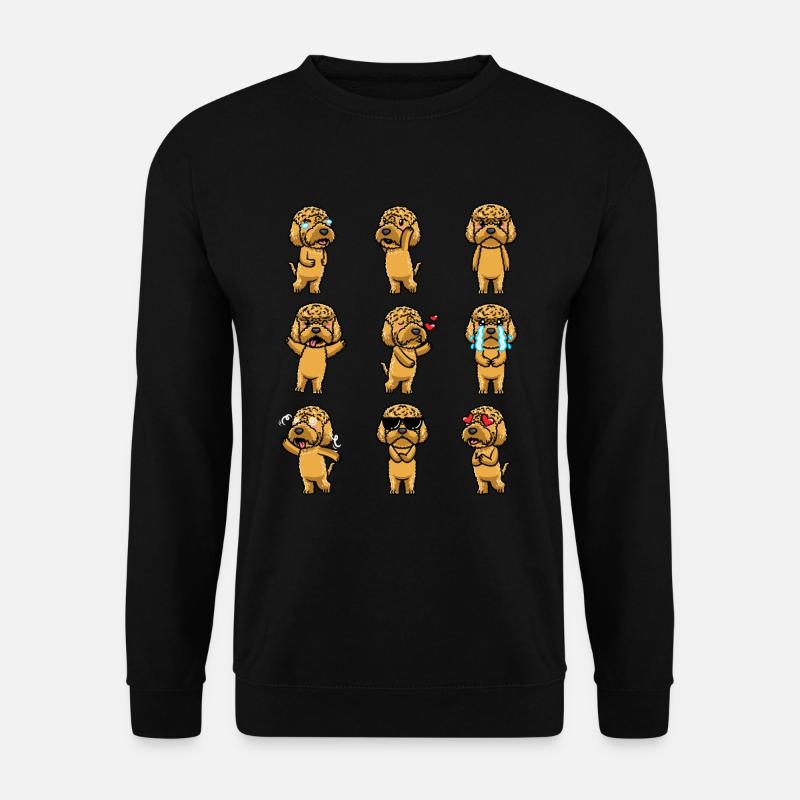 Kawaii Cockapoo Hund Emoticon - Unisex Pullover - Schwarz
