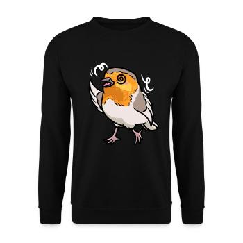 Robin Bird Kawaii Emoticon - Unisex Sweatshirt - black - Front - Alina (178cm) & Michal (187cm)