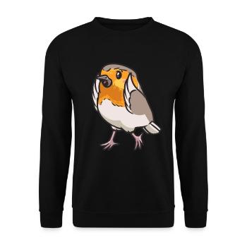Robin Bird Kawaii Emoticon - Unisex Sweatshirt - black - Front - Alina (178cm) & Michal (187cm)
