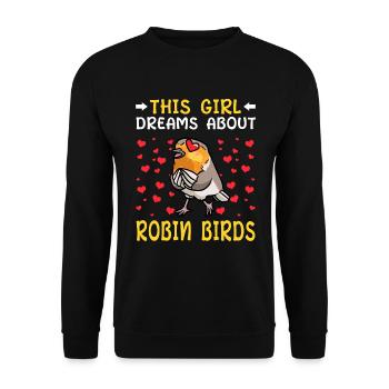 Robin Bird - Unisex Sweatshirt - black - Front - Alina (178cm) & Michal (187cm)