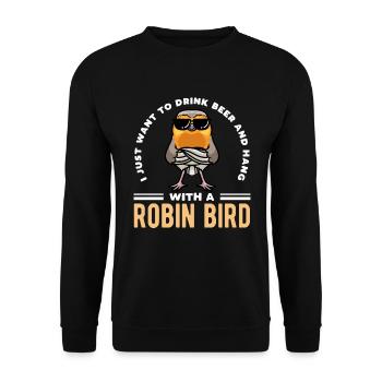 Robin Bird - Unisex Sweatshirt - black - Front - Alina (178cm) & Michal (187cm)