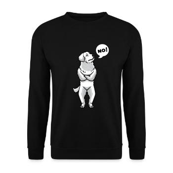 Chien Kuvasz - Sweat-shirt Unisexe - noir - Devant - Alina (178cm) & Michal (187cm)