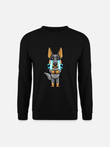 Émoticône Kawaii du bouvier australien Blue Heeler - Sweat-shirt Unisexe - noir
