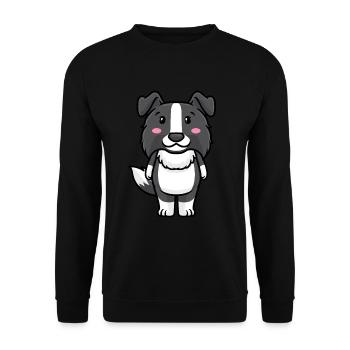 Border Collie Chien Emoticon Chiens - Sweat-shirt Unisexe - noir - Devant - Alina (178cm) & Michal (187cm)