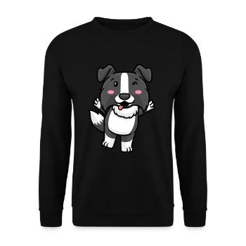Border Collie Chien Emoticon Chiens - Sweat-shirt Unisexe - noir - Devant - Alina (178cm) & Michal (187cm)