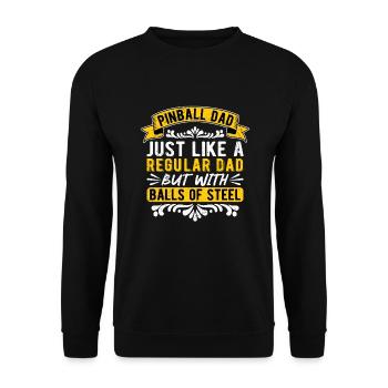 Pinball Flipperspieler Vater - Unisex Pullover - Schwarz - Vorne - Alina (178cm) & Michal (187cm)