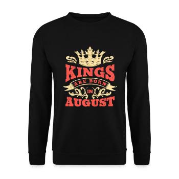 Kings Are Born In August - Unisex Sweatshirt - black - Front - Alina (178cm) & Michal (187cm)