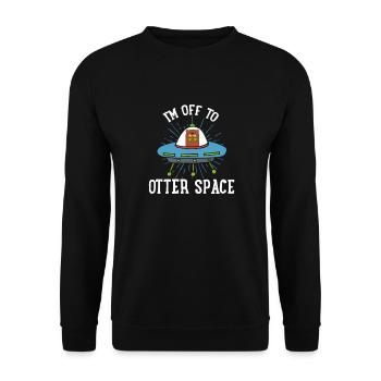 Sonnensystem Ich Bin Auf Dem Weg Zum Otter Space - Unisex Pullover - Schwarz - Vorne - Alina (178cm) & Michal (187cm)
